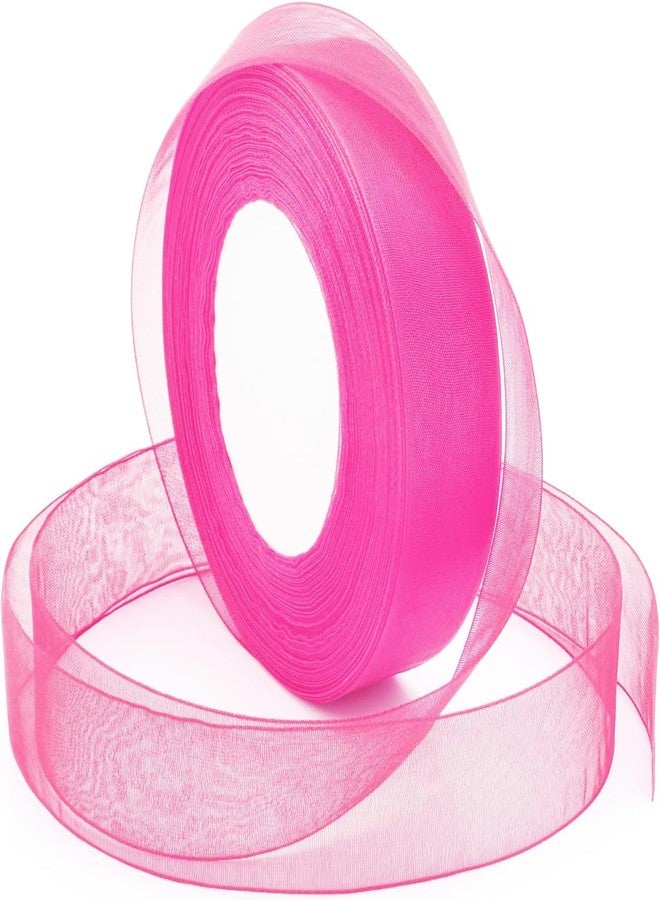 IMPRINT Sheer Organza Chiffon Ribbon, 1 Inch, 35 Metres, Roll, Pink - Image 1